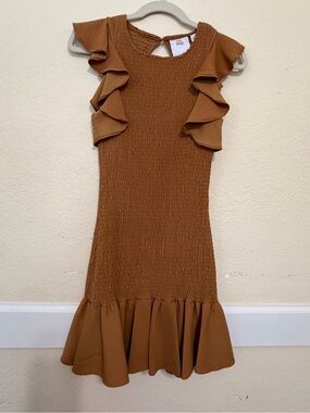 Ruffle Sleeve Dreas with smocked bodice throughout. Dress